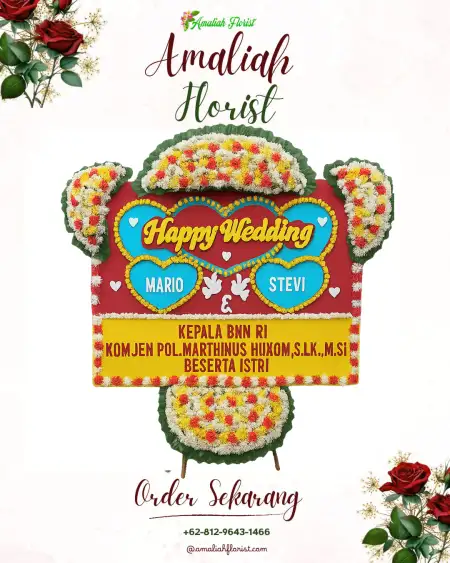 Papan Bunga Pernikahan Bambel